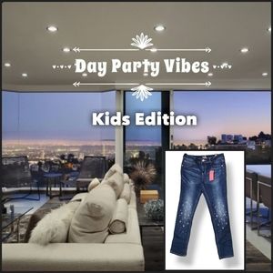 Day Party Vibes: Kids Edition: Diamonds R Forever Rhinestone Studded Jeans